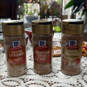 McCormick Limited Edition Bundle of 3 Finishing Sugars Salted Caramel etc.. NEW